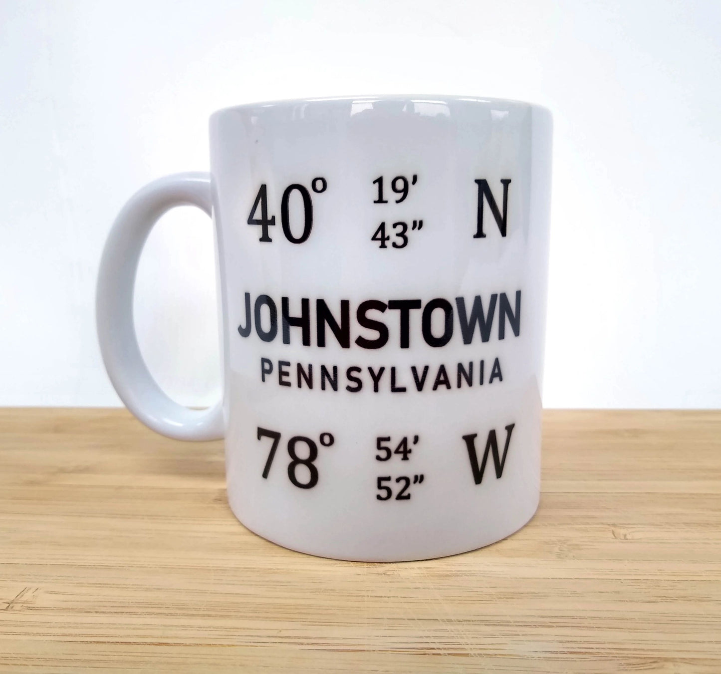 Johnstown PA Coordinates Coffee Mug by Flood City Fabrications