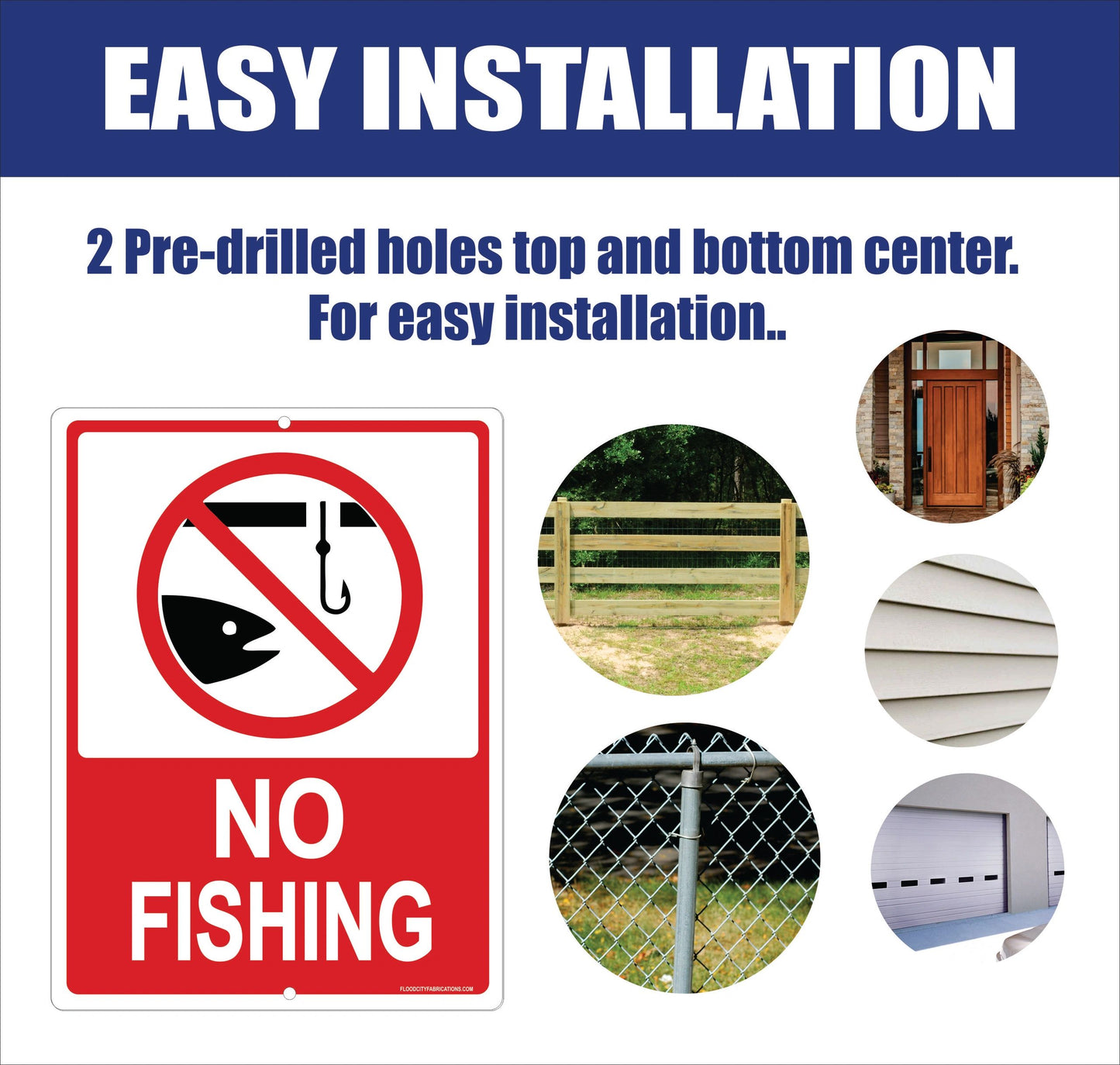 No Fishing Metal Sign – alternate product view