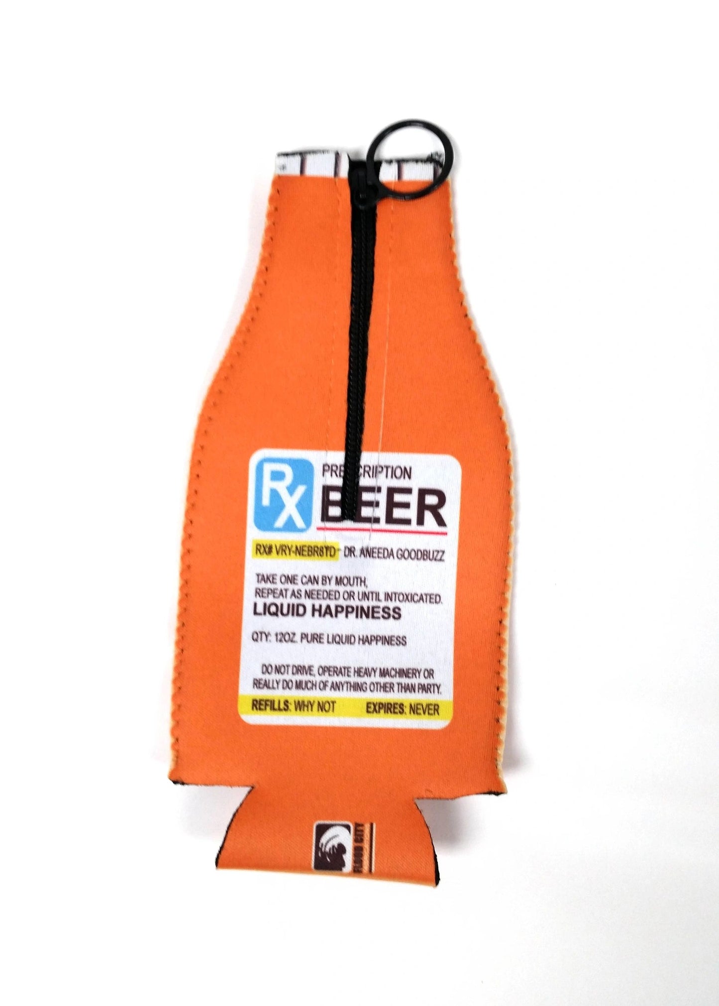 Prescription Beer Bottle Holder Hugger with zipper – alternate product view