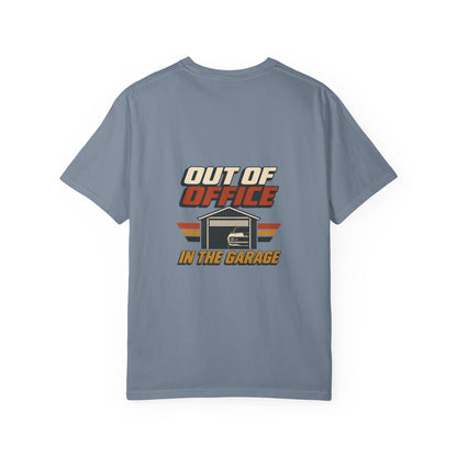 Out of Office In the Garage T-Shirt | Retro Garage Car Tee
