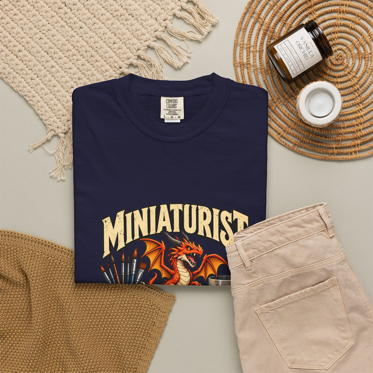 Miniaturist Dragon Paint Build Repeat T-Shirt | Miniature Painting Hobby Tee