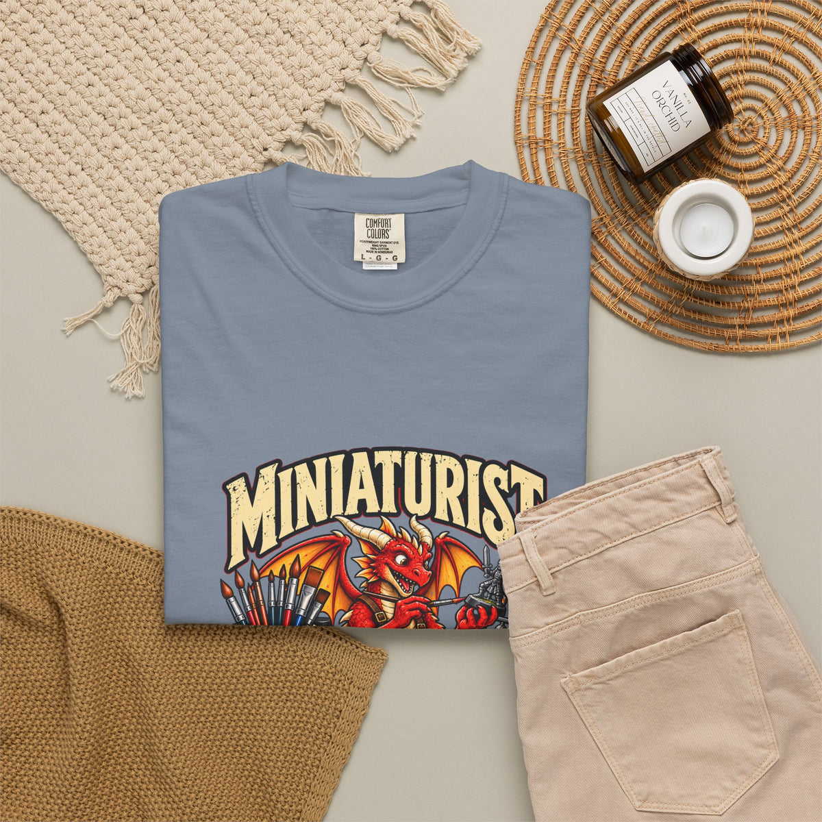 Miniaturist Dragon Painter Paint Build Repeat T-Shirt | Miniature Painting Hobby Tee