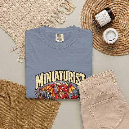 Miniaturist Dragon Painter Paint Build Repeat T-Shirt | Miniature Painting Hobby Tee