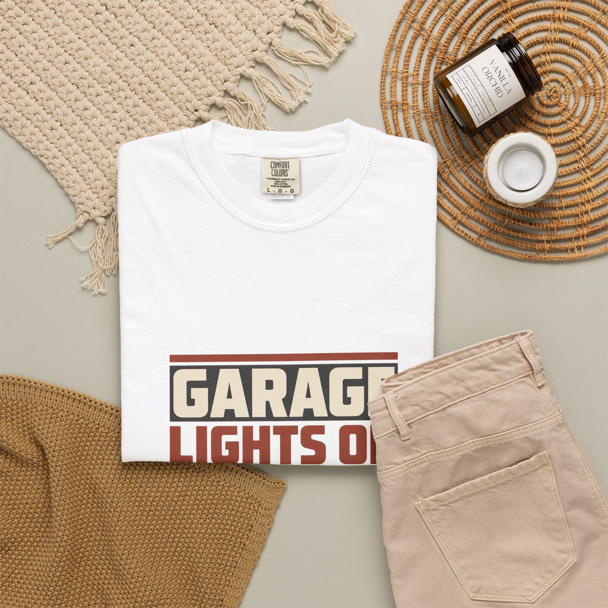 GARAGE LIGHTS ON T-Shirt | Retro Workshop Tee