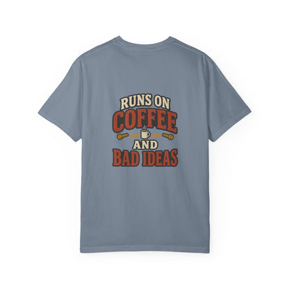 Runs on Coffee and Bad Ideas T-Shirt | Retro Garage Tee