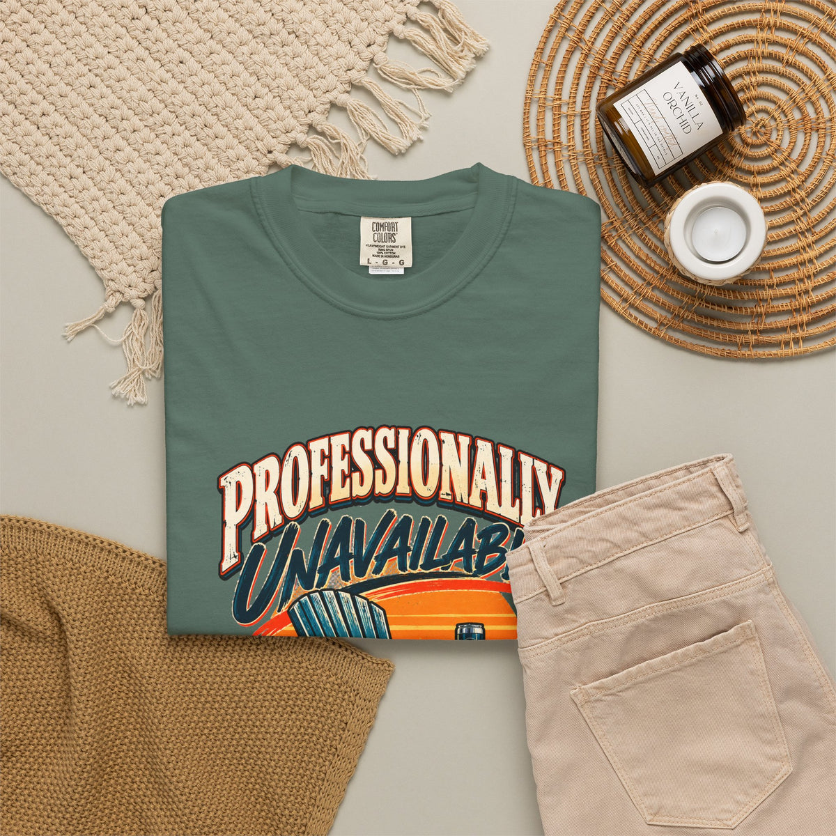 Professionally Unavailable T-Shirt | Funny Retro Relaxing Tee