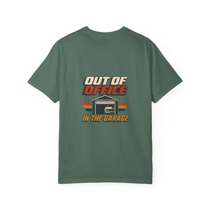 Out of Office In the Garage T-Shirt | Retro Garage Car Tee