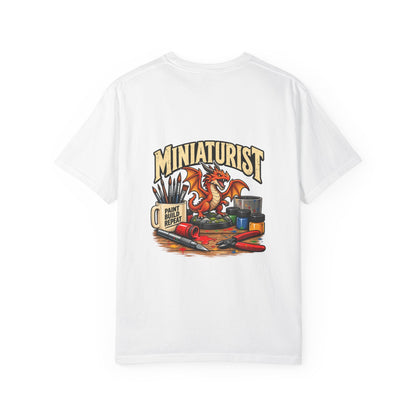 Miniaturist Dragon Paint Build Repeat T-Shirt | Miniature Painting Hobby Tee