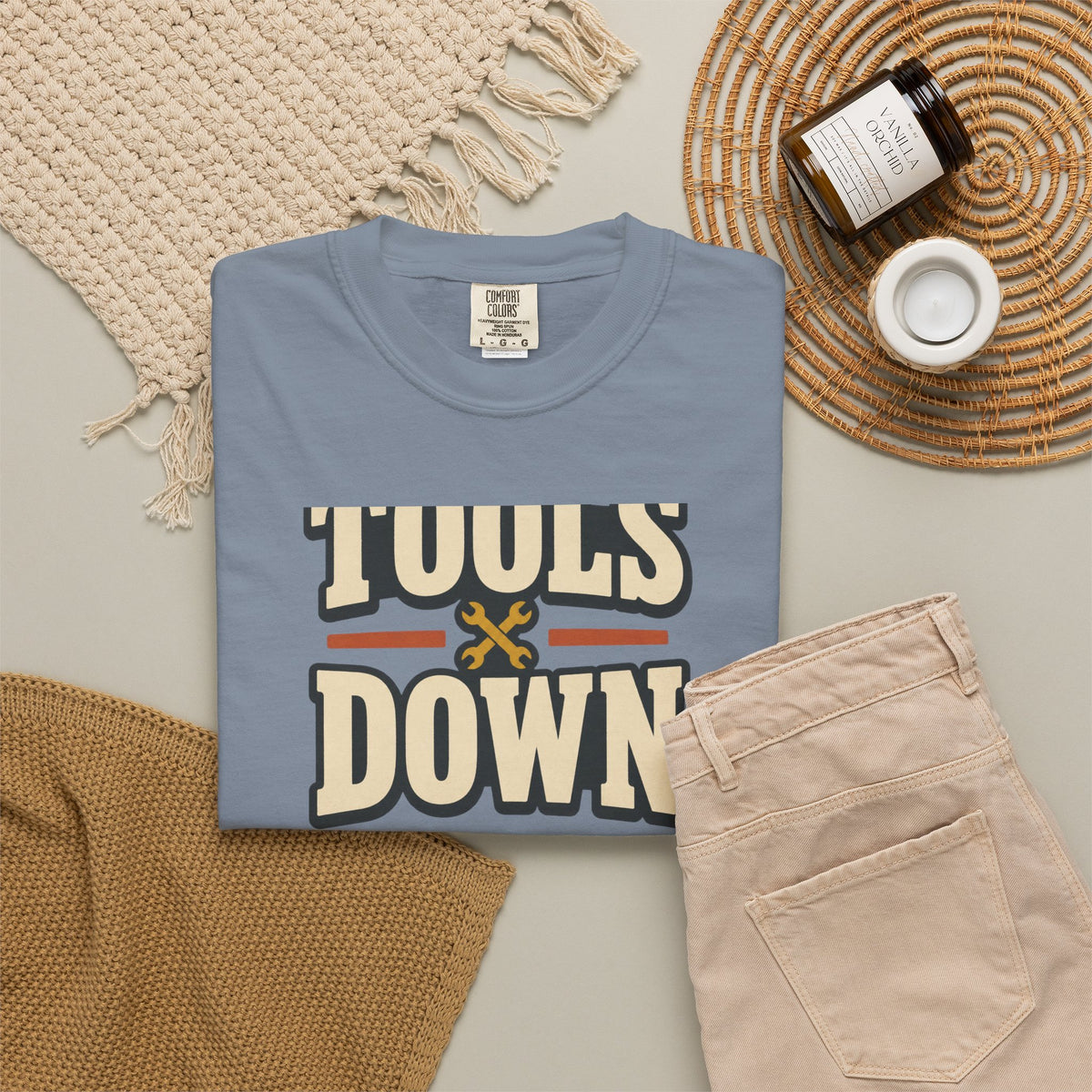 Tools Down T-Shirt | Retro Garage Workwear Tee