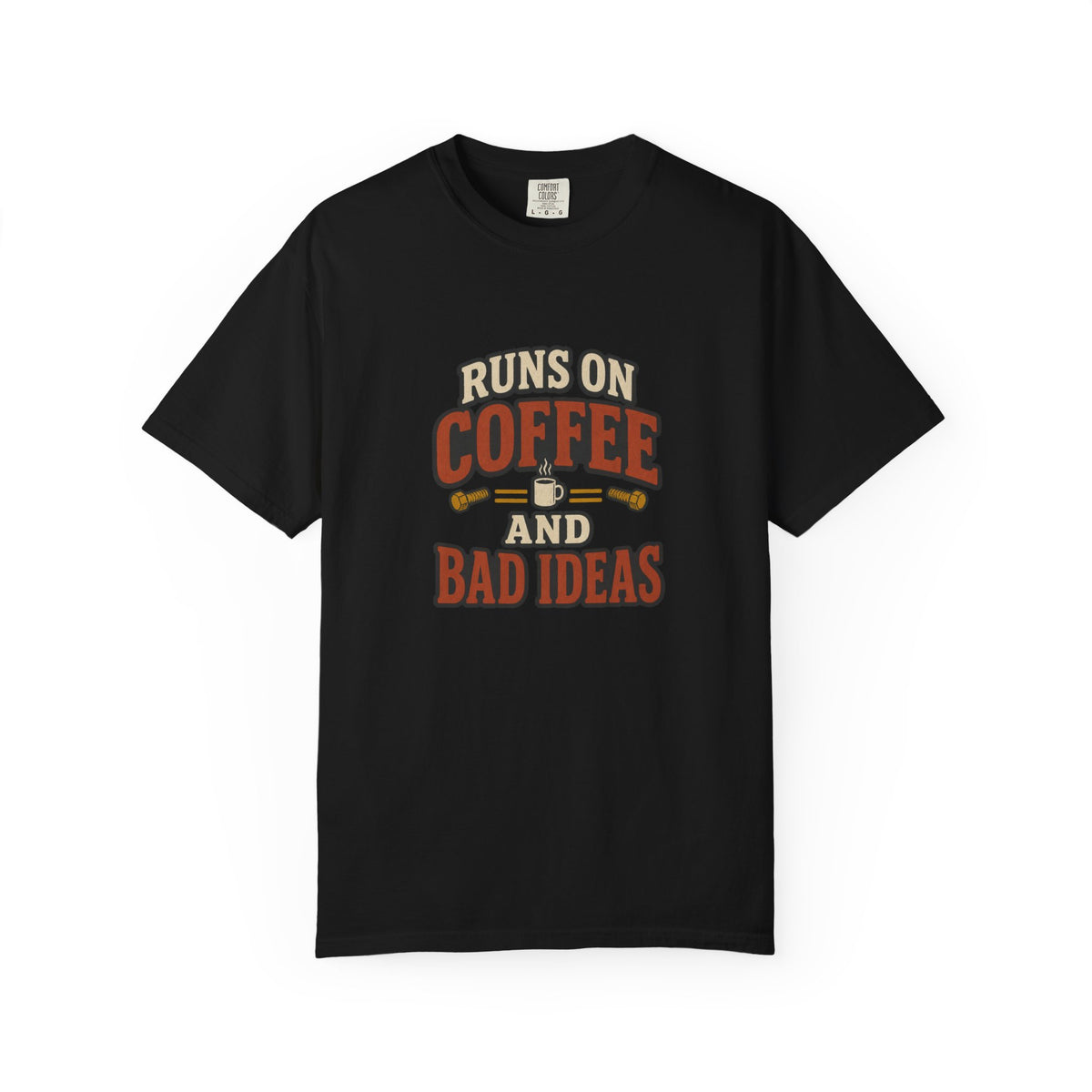 Runs on Coffee and Bad Ideas T-Shirt | Retro Garage Tee