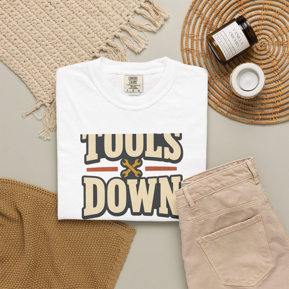Tools Down T-Shirt | Retro Garage Workwear Tee