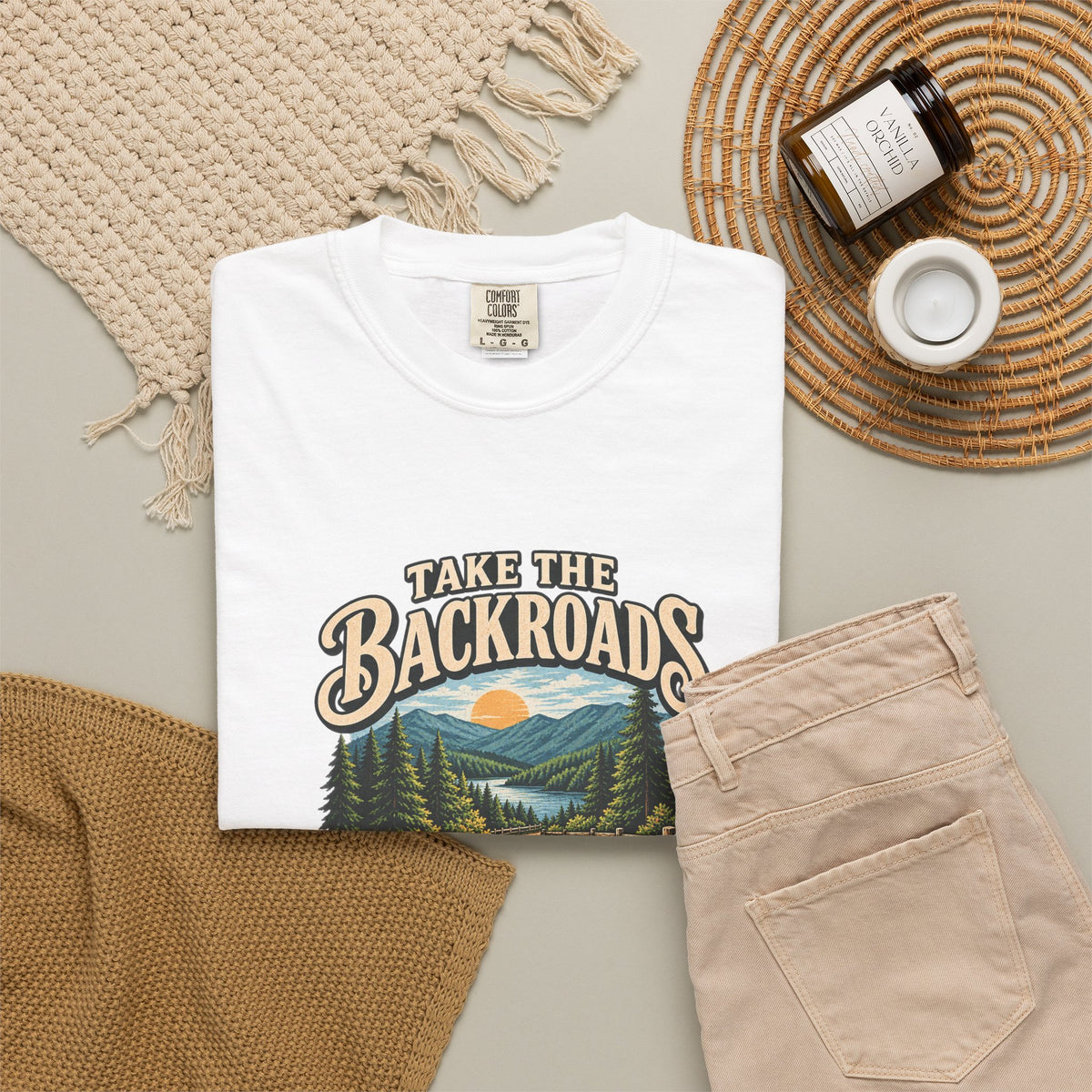 Take the Backroads T-Shirt | Retro Mountain Road Outdoor Tee