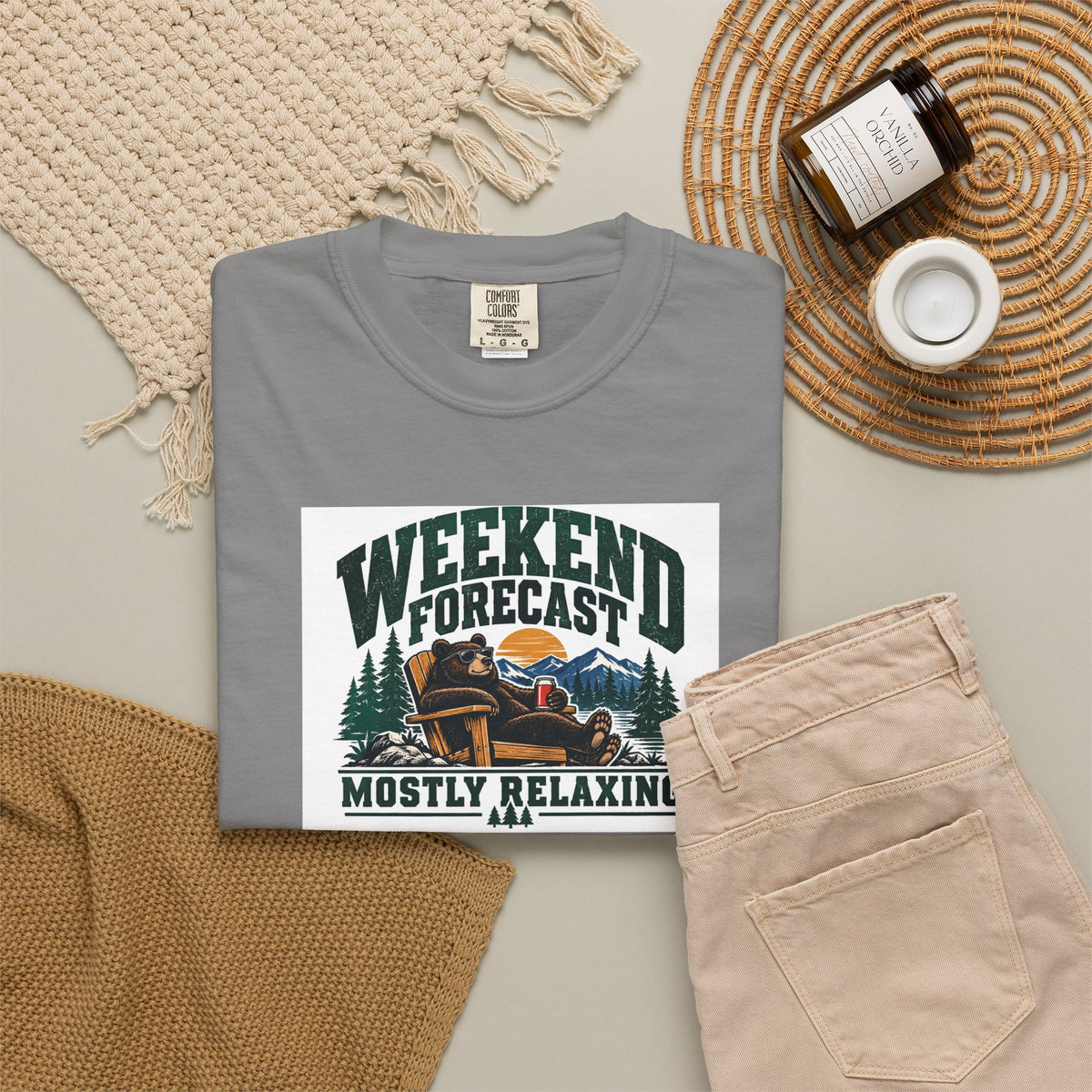 Weekend Forecast: Mostly Relaxing T-Shirt | Retro Outdoor Bear Tee