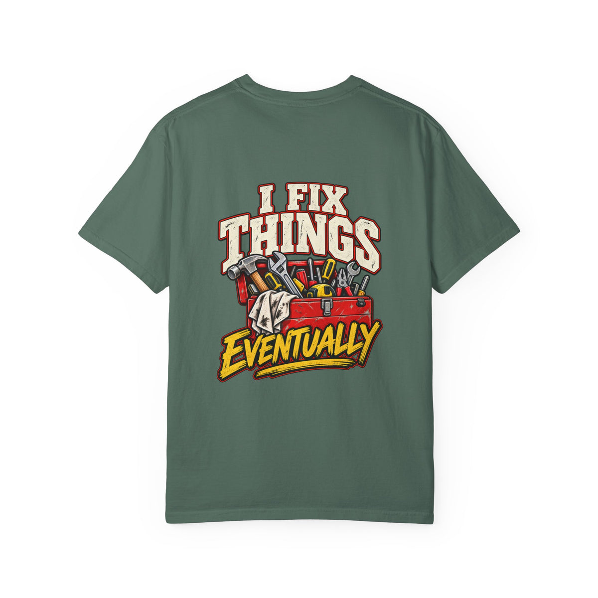 I Fix Things Eventually T-Shirt | Funny Vintage Toolbox Tee
