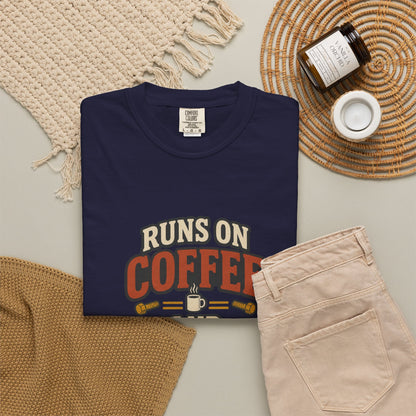 Runs on Coffee and Bad Ideas T-Shirt | Retro Garage Tee