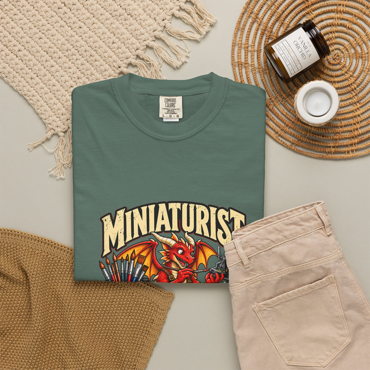 Miniaturist Dragon Painter Paint Build Repeat T-Shirt | Miniature Painting Hobby Tee