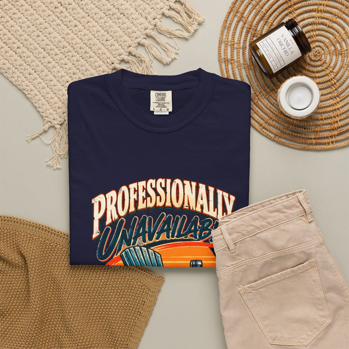 Professionally Unavailable T-Shirt | Funny Retro Relaxing Tee