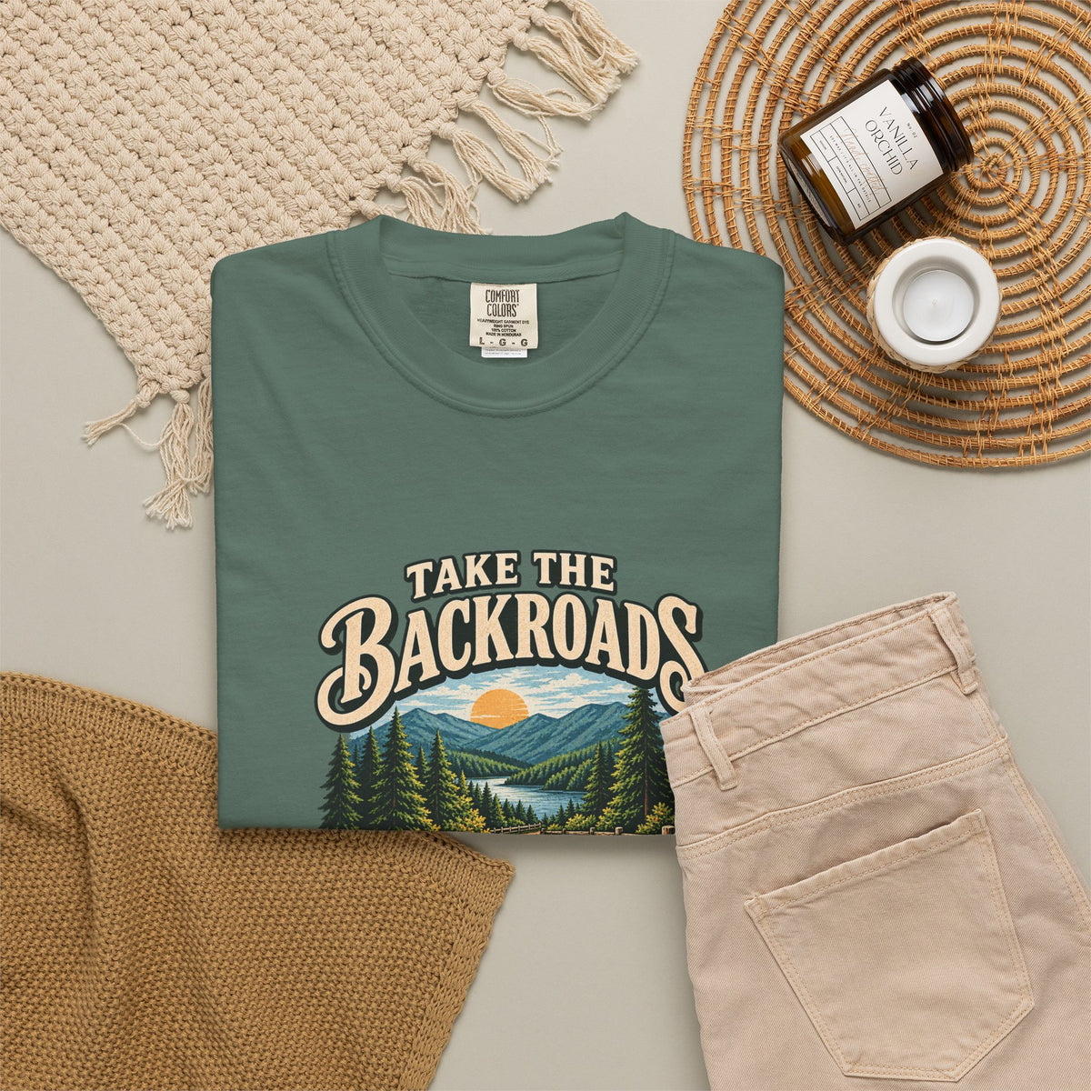 Take the Backroads T-Shirt | Retro Mountain Road Outdoor Tee