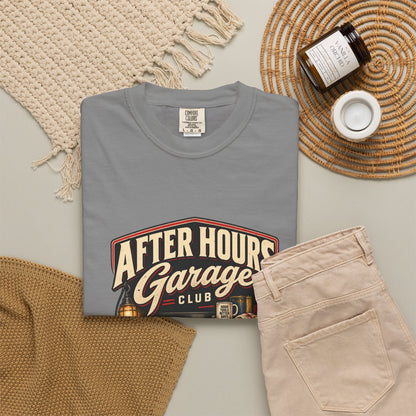 After Hours Garage Club T-Shirt | Retro Mechanic Workshop Tee
