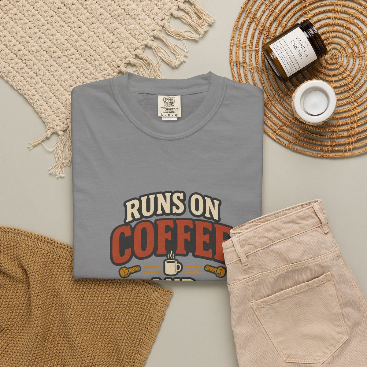 Runs on Coffee and Bad Ideas T-Shirt | Retro Garage Tee