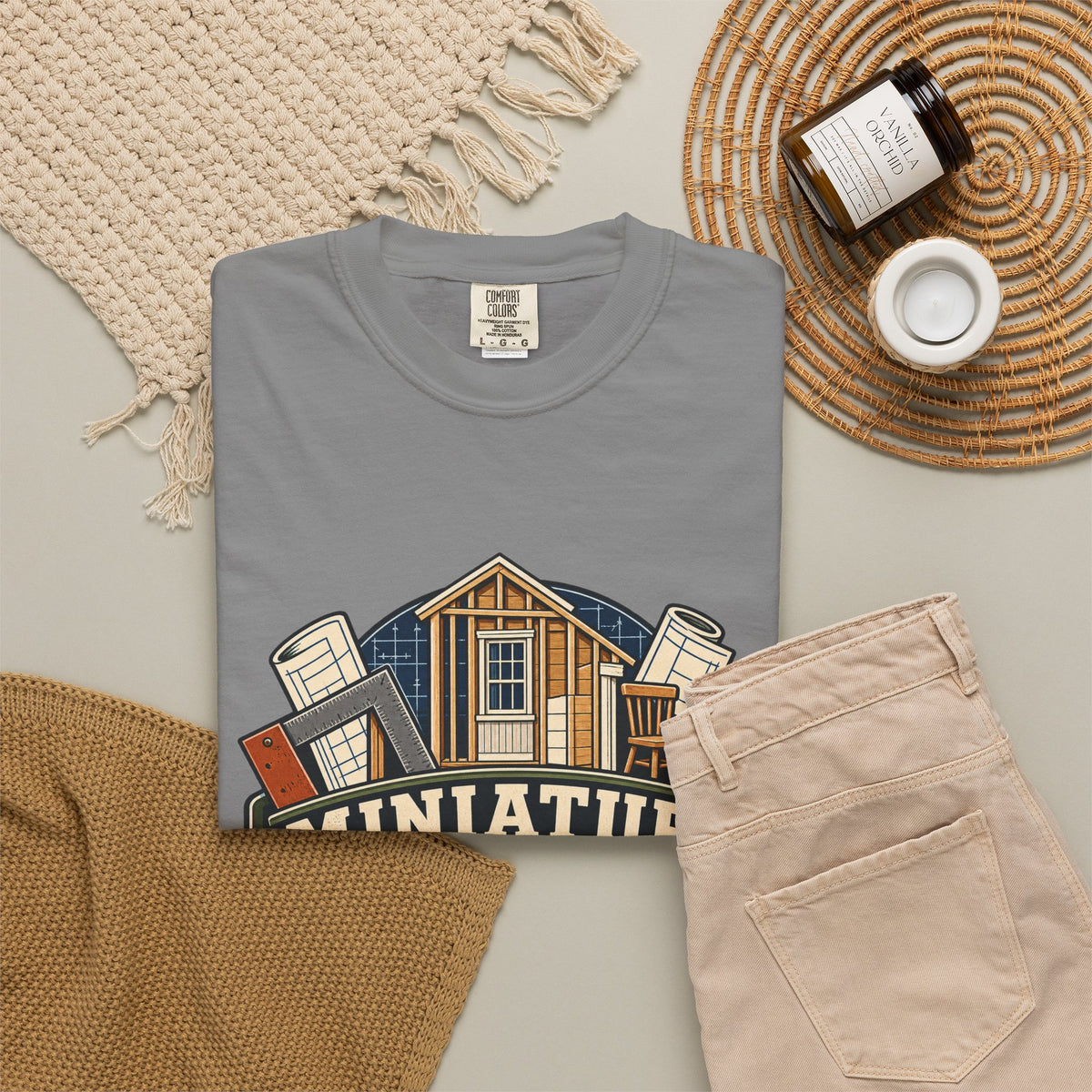 Vintage 1:12 scale construction department graphic tee for miniaturists