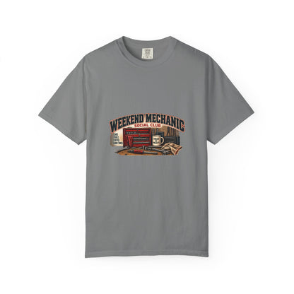 Weekend Mechanic Social Club T-Shirt | Retro Garage Workshop Tee