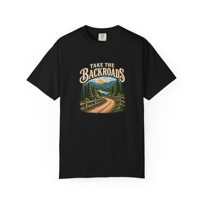 Take the Backroads T-Shirt | Retro Mountain Road Outdoor Tee