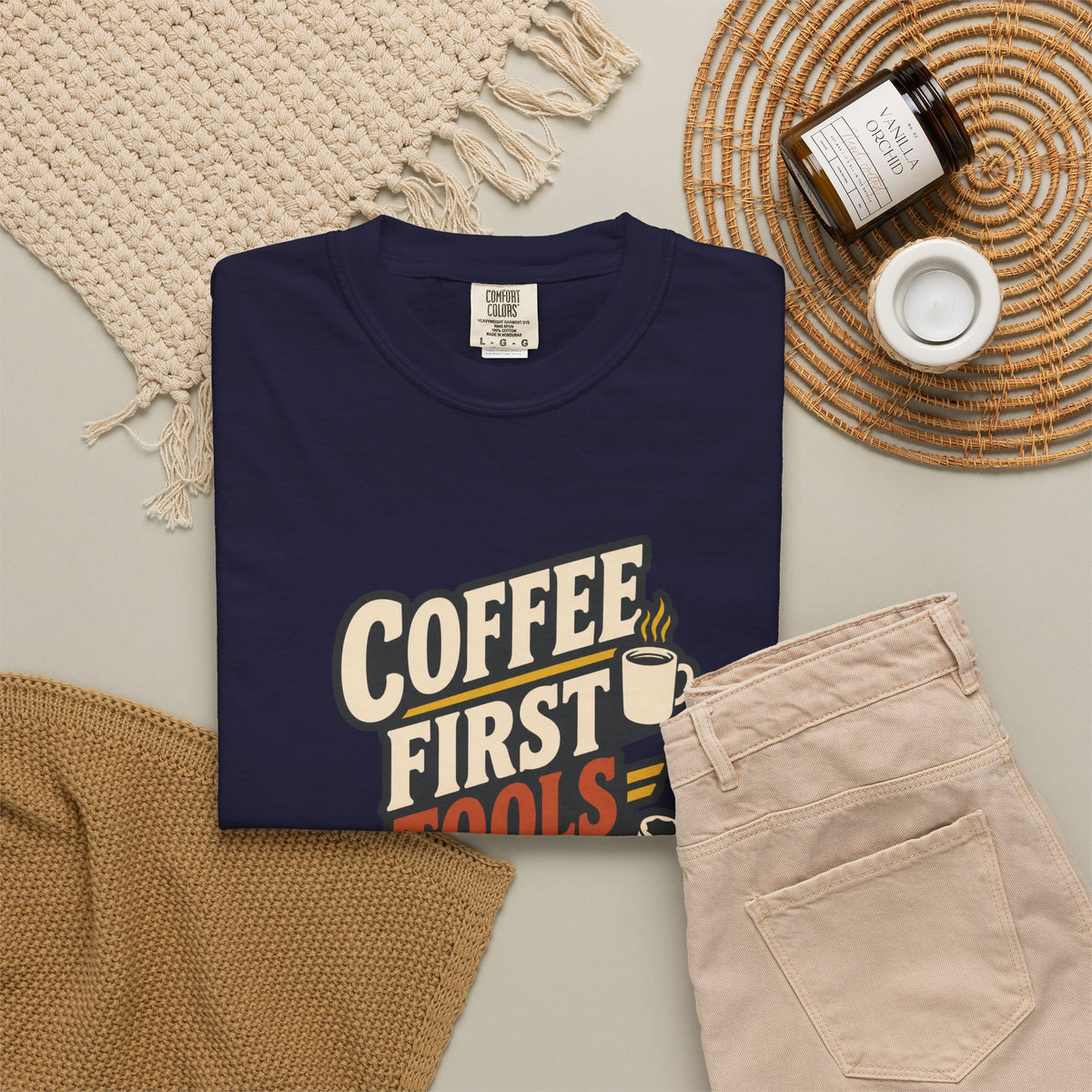COFFEE FIRST TOOLS SECOND T-Shirt | Retro Workshop Tee