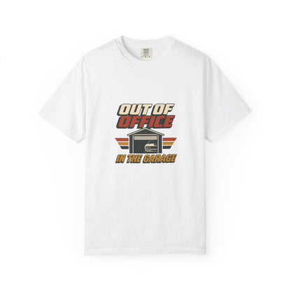 Out of Office In the Garage T-Shirt | Retro Garage Car Tee