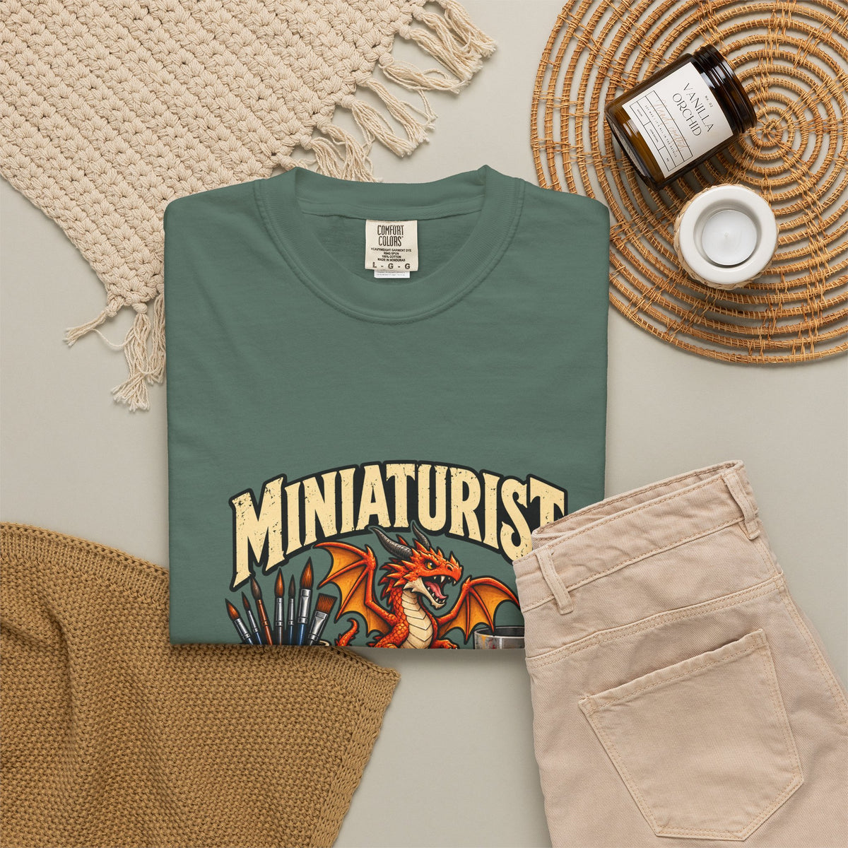 Miniaturist Dragon Paint Build Repeat T-Shirt | Miniature Painting Hobby Tee
