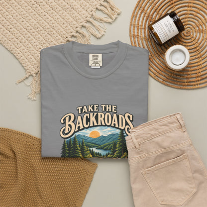 Take the Backroads T-Shirt | Retro Mountain Road Outdoor Tee