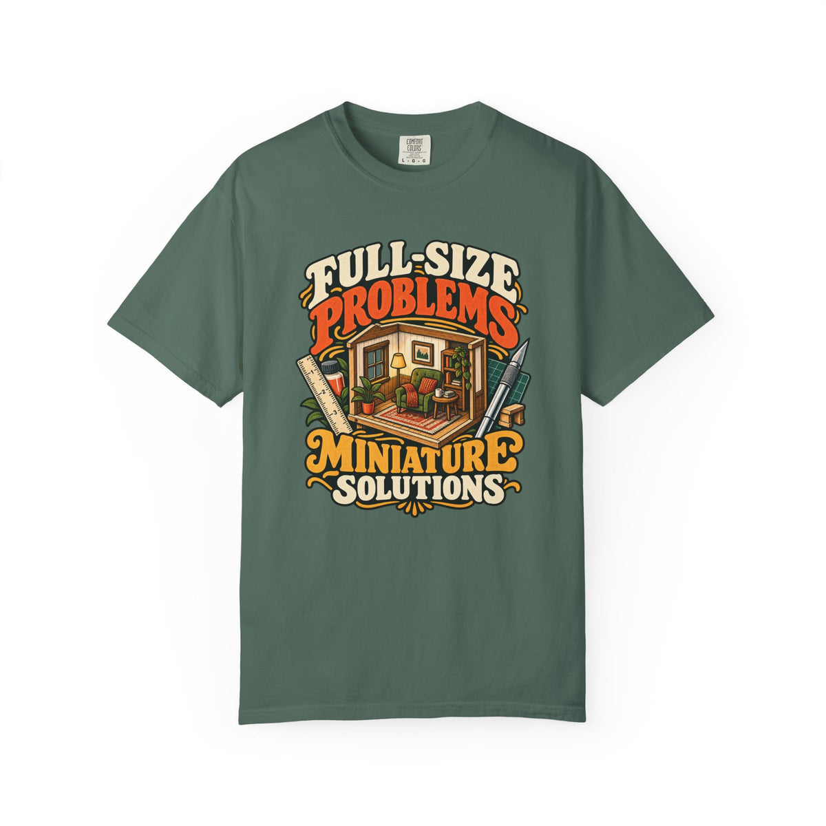 Vintage miniature room graphic tee for 1:12 scale hobbyists