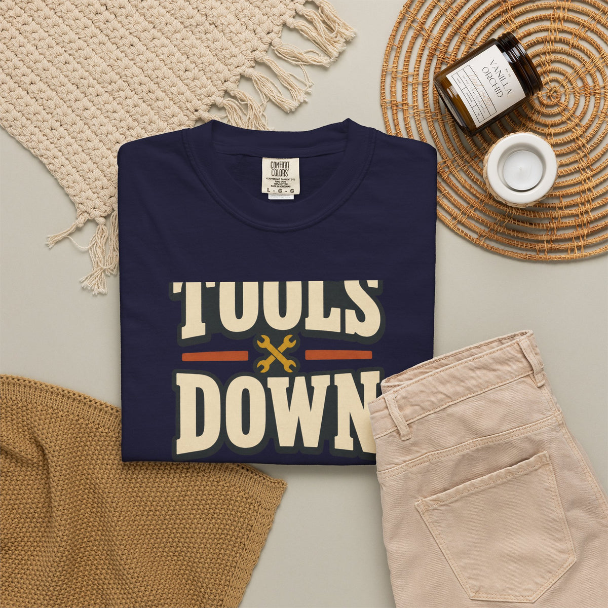 Tools Down T-Shirt | Retro Garage Workwear Tee