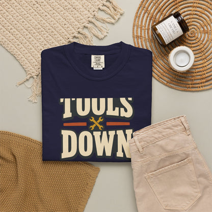 Tools Down T-Shirt | Retro Garage Workwear Tee