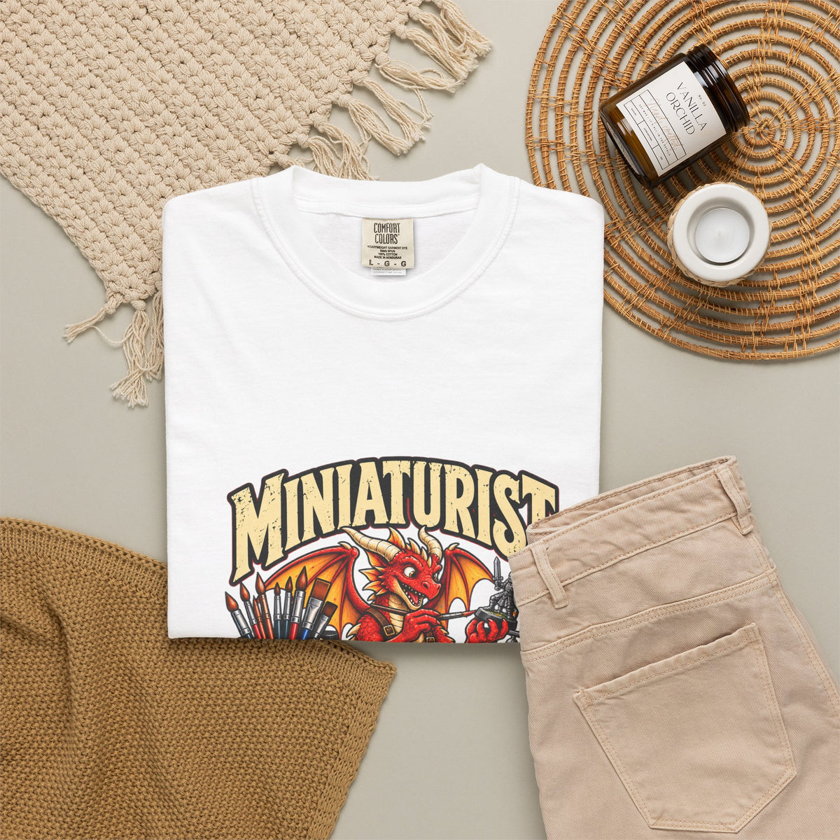 Miniaturist Dragon Painter Paint Build Repeat T-Shirt | Miniature Painting Hobby Tee