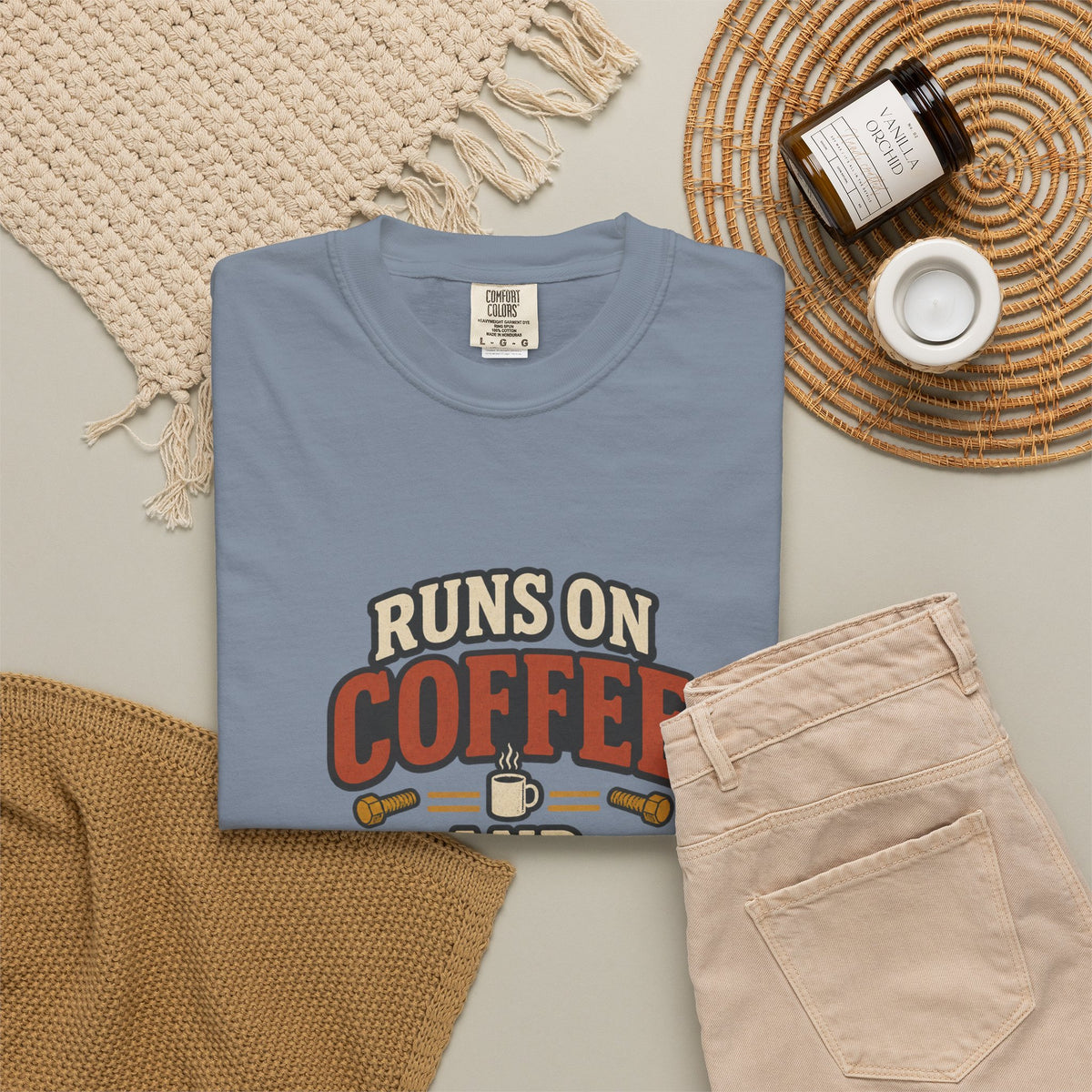 Runs on Coffee and Bad Ideas T-Shirt | Retro Garage Tee