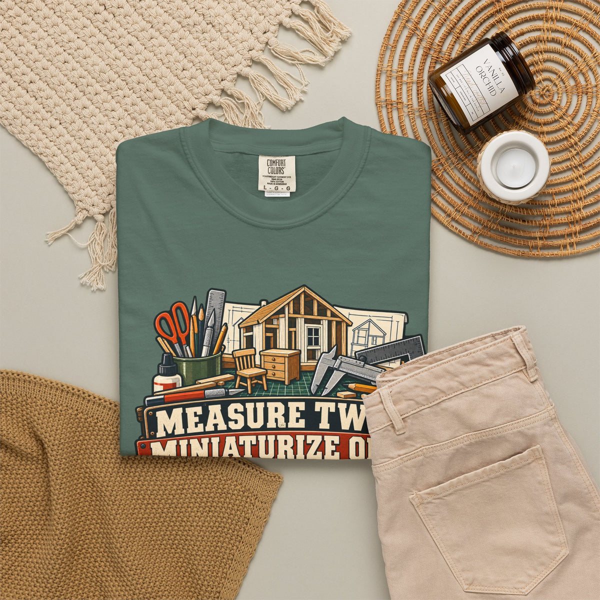 Measure Twice. Miniaturize Once. T-Shirt | 1:12 Scale Miniaturist Tee