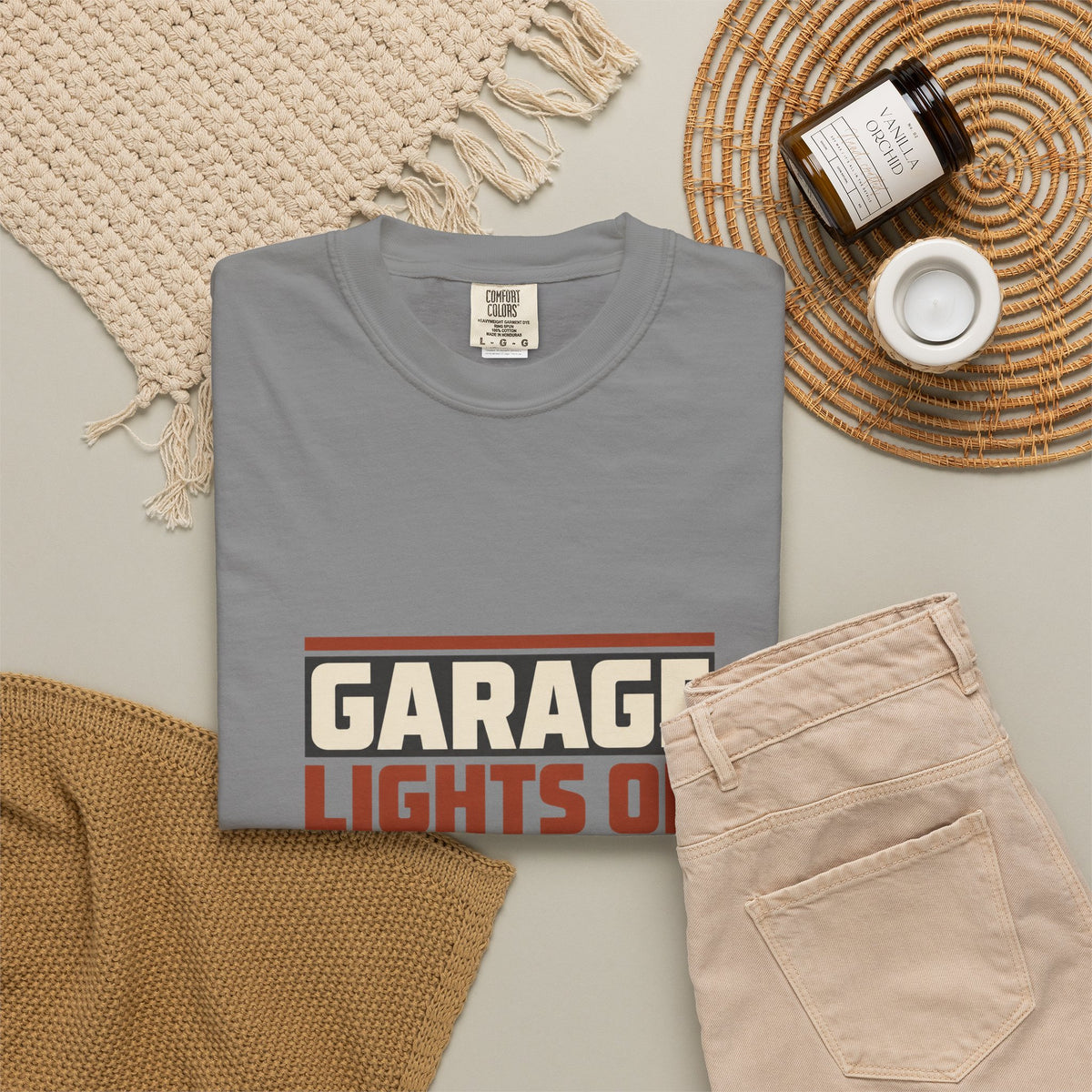 GARAGE LIGHTS ON T-Shirt | Retro Workshop Tee