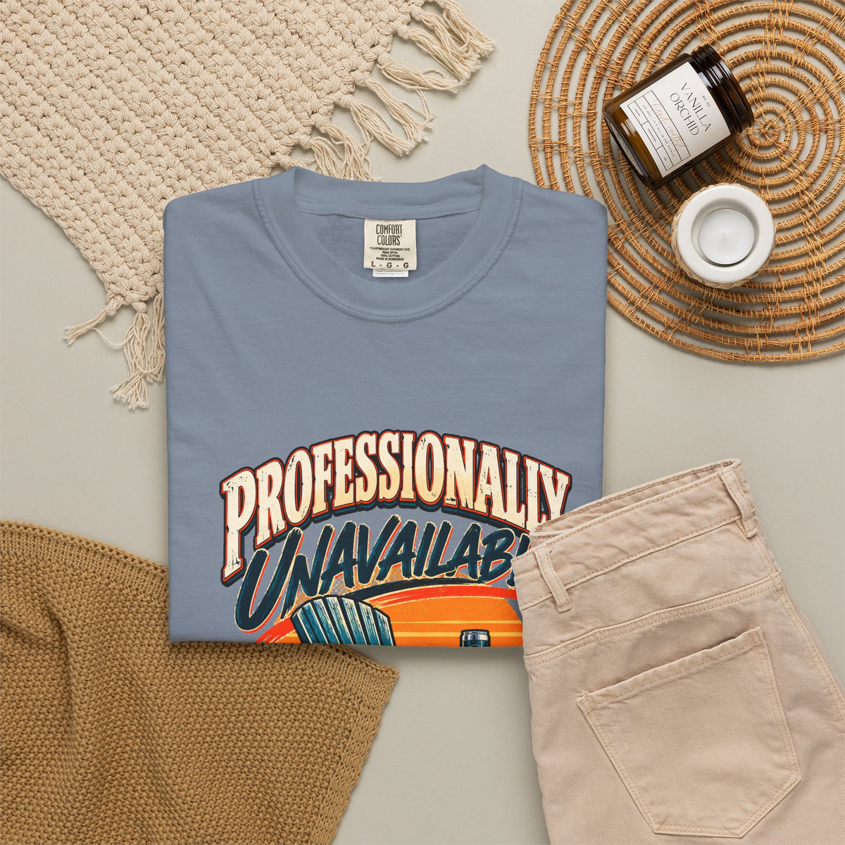 Professionally Unavailable T-Shirt | Funny Retro Relaxing Tee