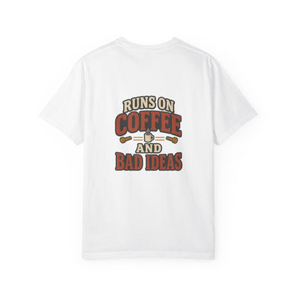 Runs on Coffee and Bad Ideas T-Shirt | Retro Garage Tee