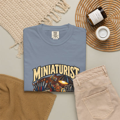 Miniaturist Dwarf Paint Build Repeat T-Shirt | Miniature Painting Hobby Tee