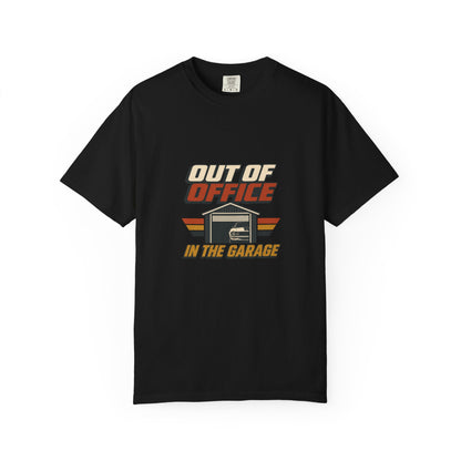 Out of Office In the Garage T-Shirt | Retro Garage Car Tee