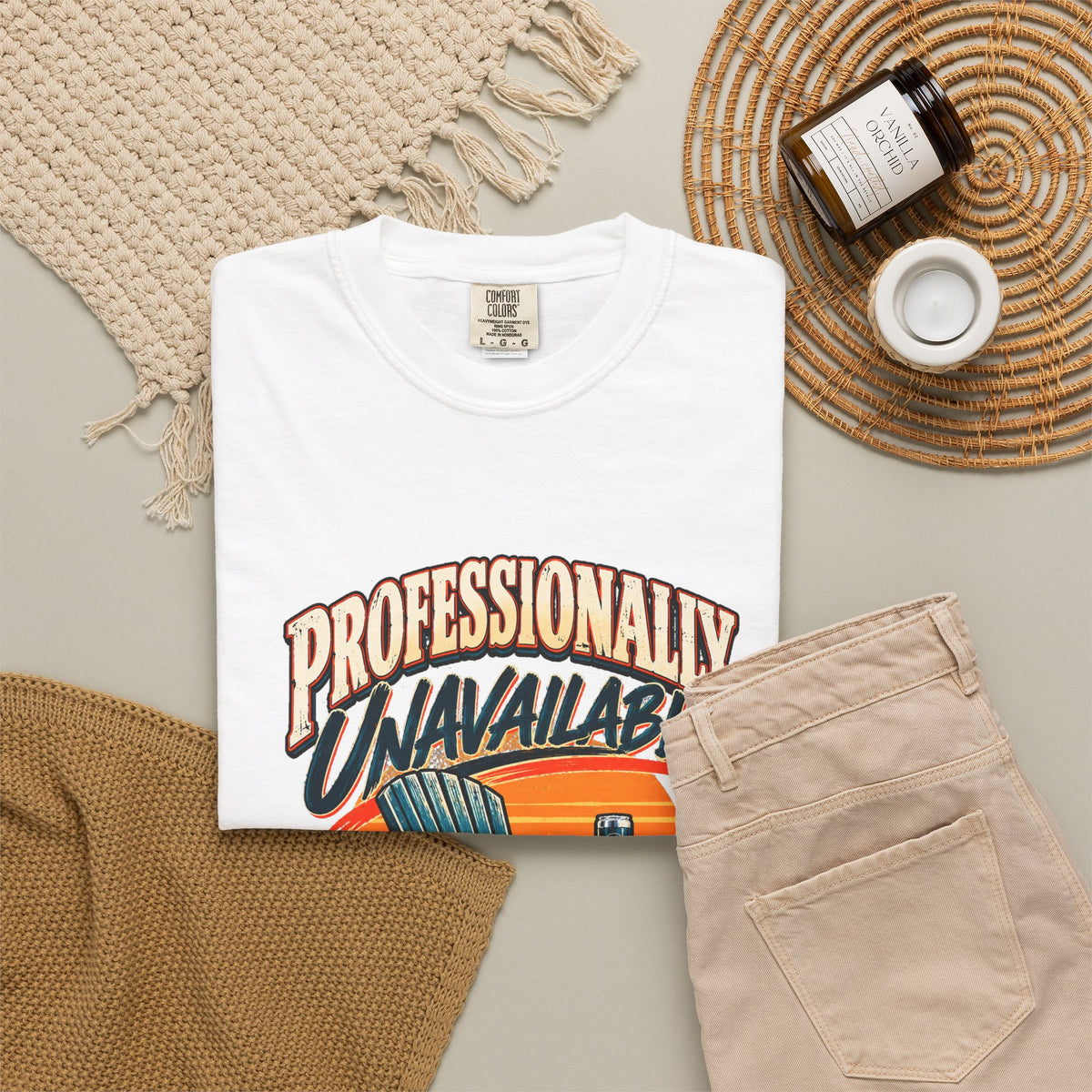 Professionally Unavailable T-Shirt | Funny Retro Relaxing Tee