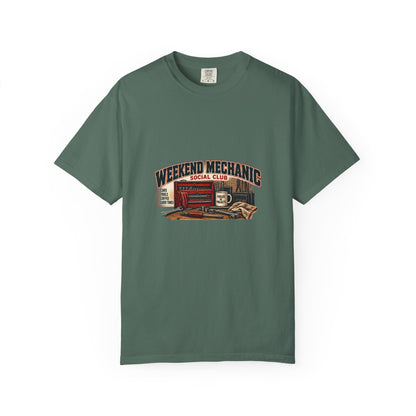 Weekend Mechanic Social Club T-Shirt | Retro Garage Workshop Tee