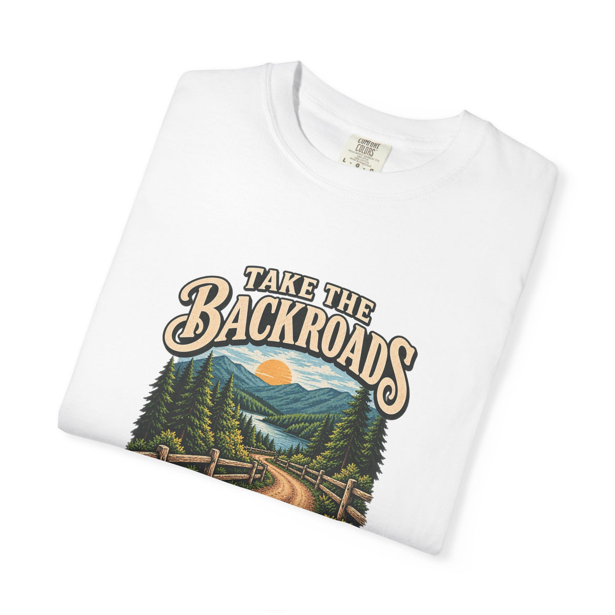Take the Backroads T-Shirt | Retro Mountain Road Outdoor Tee