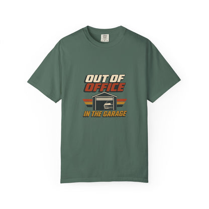 Out of Office In the Garage T-Shirt | Retro Garage Car Tee