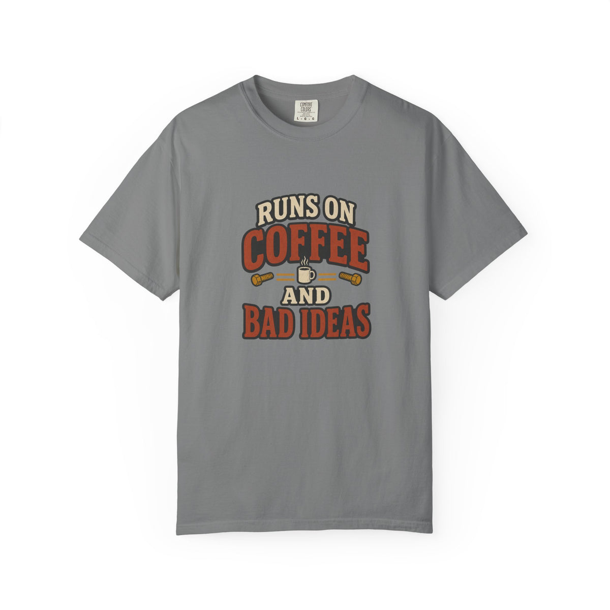 Runs on Coffee and Bad Ideas T-Shirt | Retro Garage Tee