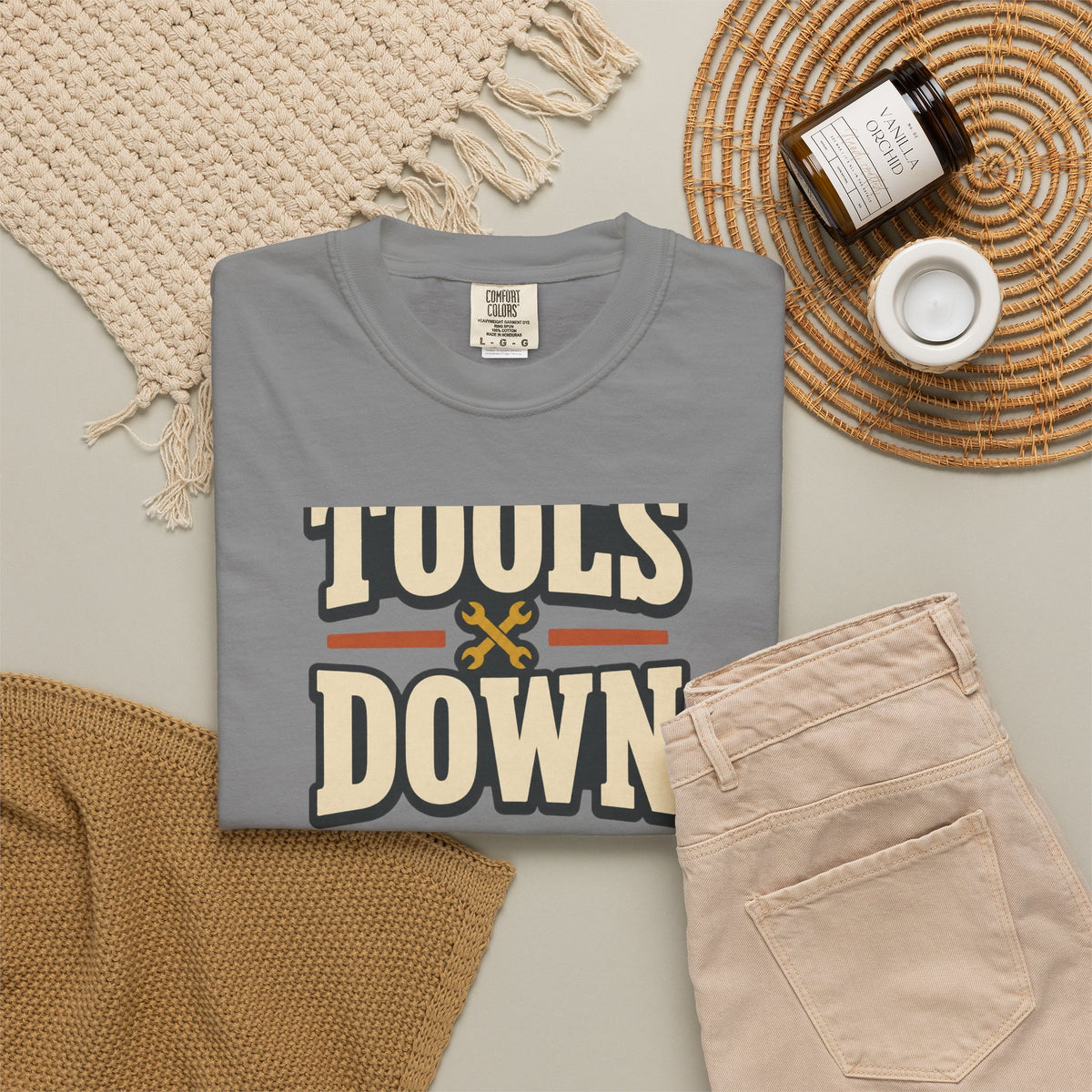Tools Down T-Shirt | Retro Garage Workwear Tee