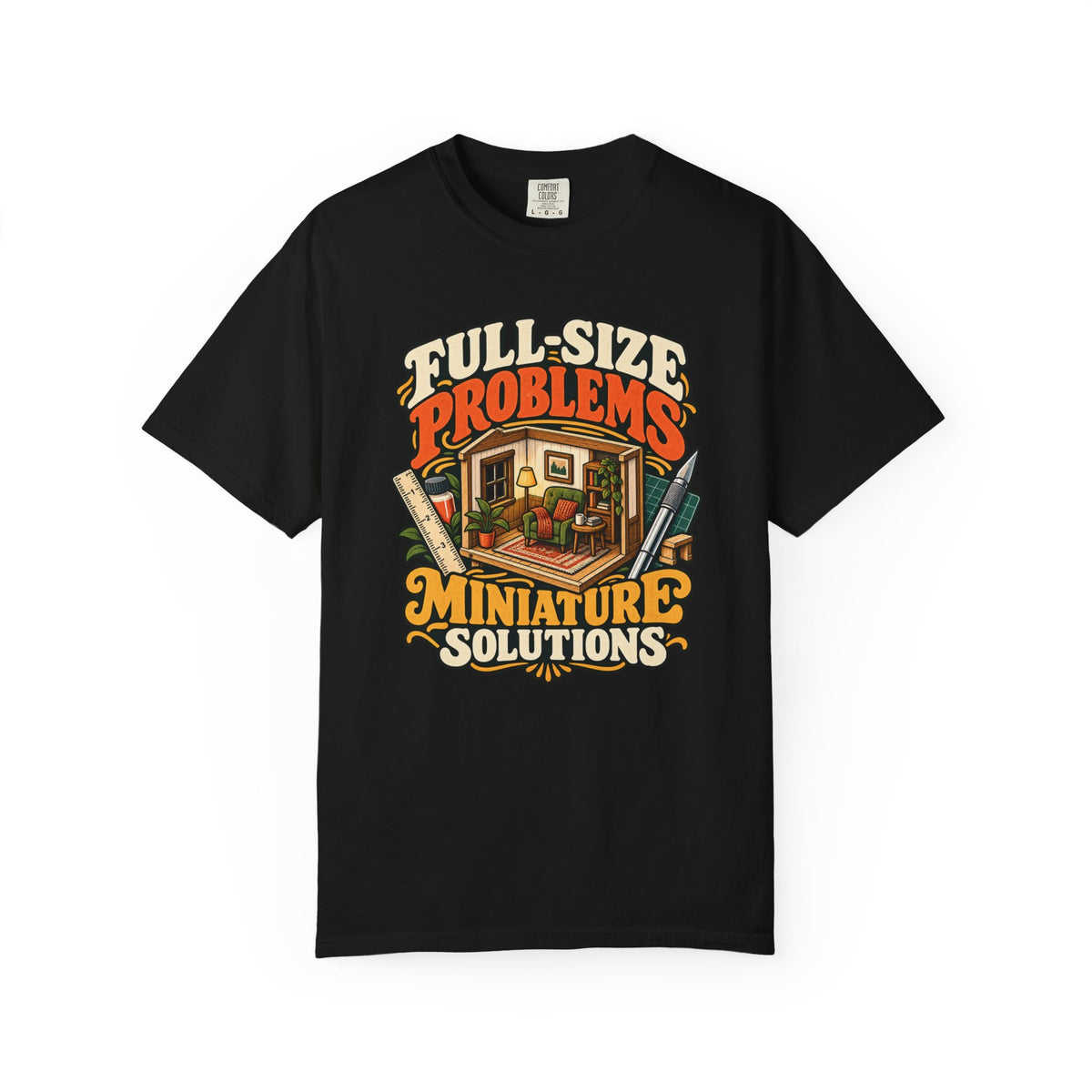 Vintage miniature room graphic tee for 1:12 scale hobbyists