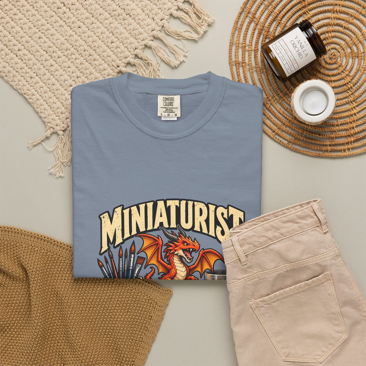 Miniaturist Dragon Paint Build Repeat T-Shirt | Miniature Painting Hobby Tee